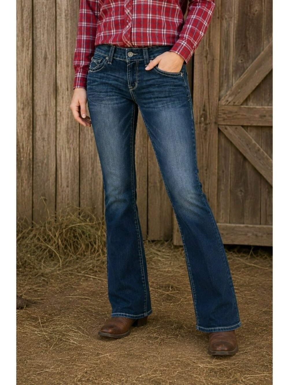 Ariat REAL Flare Jeans AW7280 Cotton Blend Womens 30S Blue